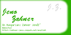 jeno zahner business card